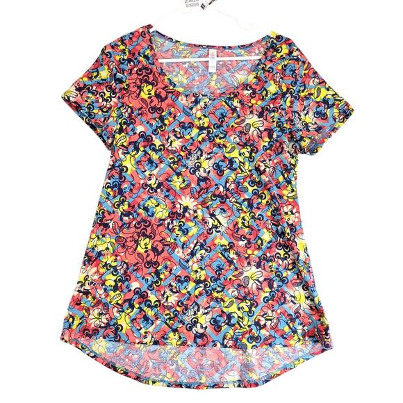 Lularoe Disney Mickey Mouse Print High-Low Shirt Women's S Short Sleeve Cartoon - Picture 1 of 10
